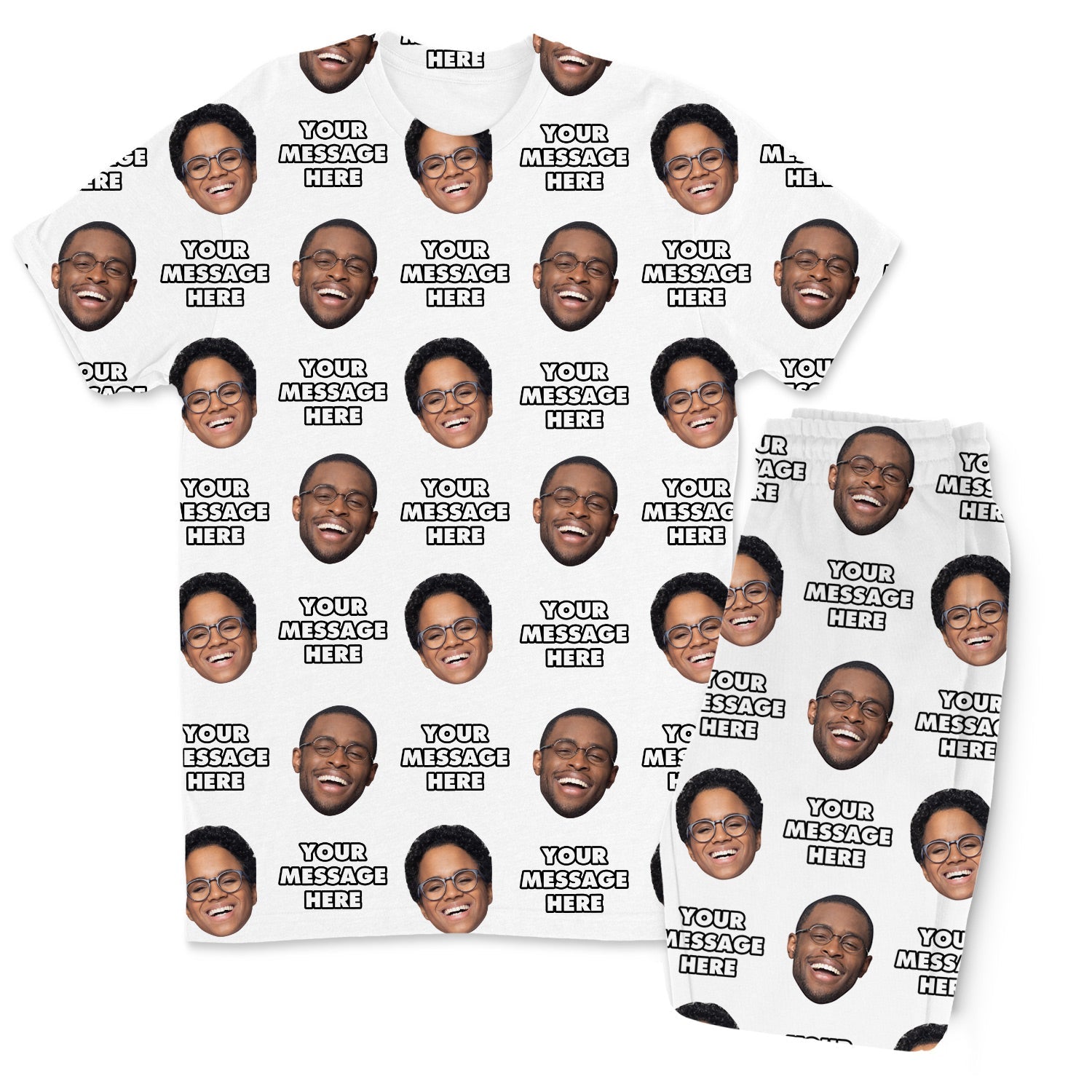 Your Face & Message Men's Custom PJs - Pants Set