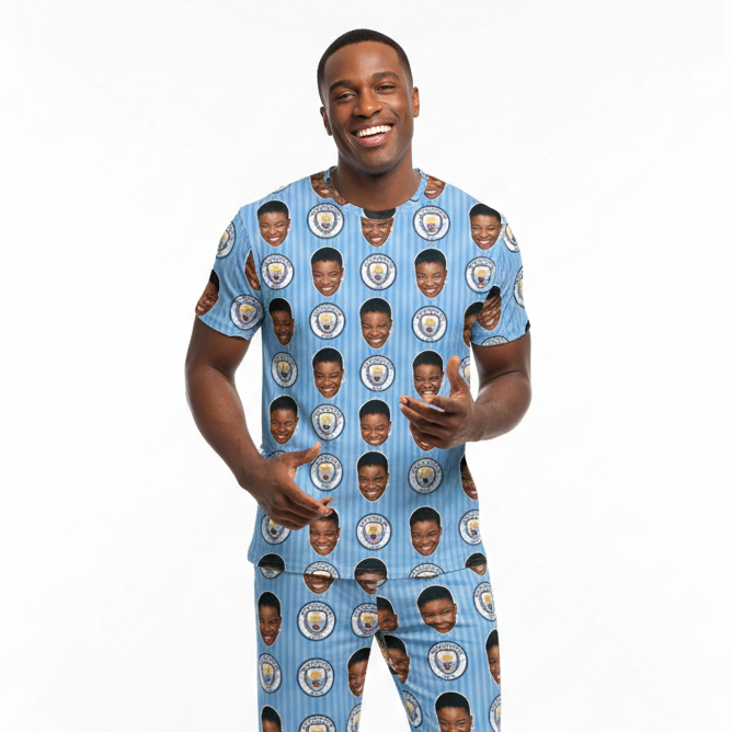Man City Men's Custom Pajamas - Pants Set