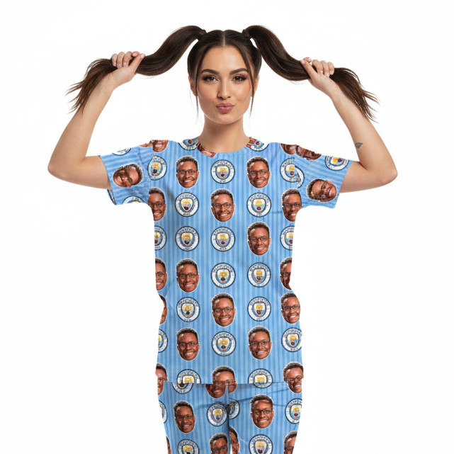 Man City Personalized Women's Pajamas - Pants Set
