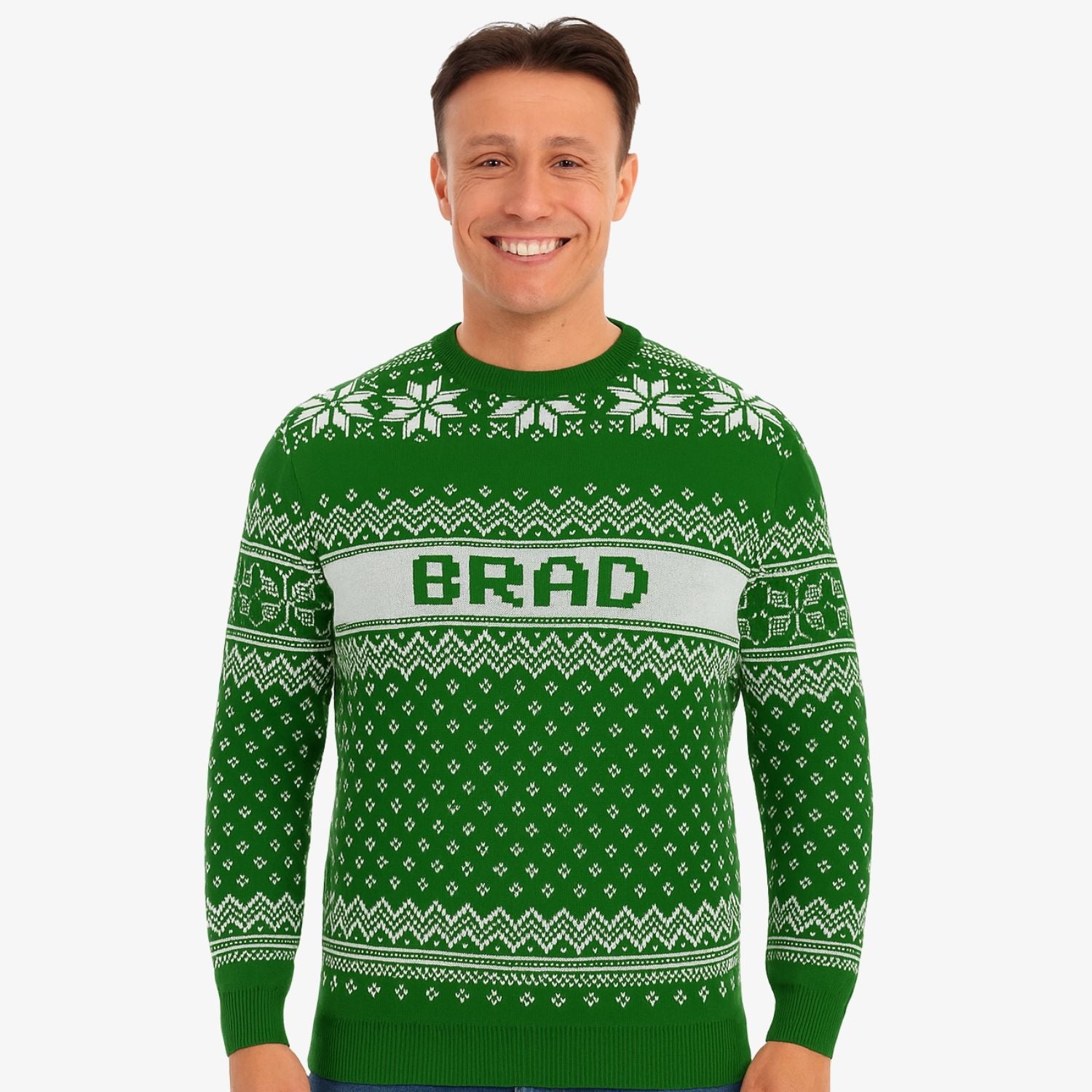 Your Name Green Personalized Christmas Jumper