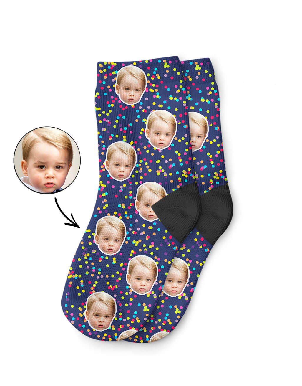 Customizable Colorful Kids Socks