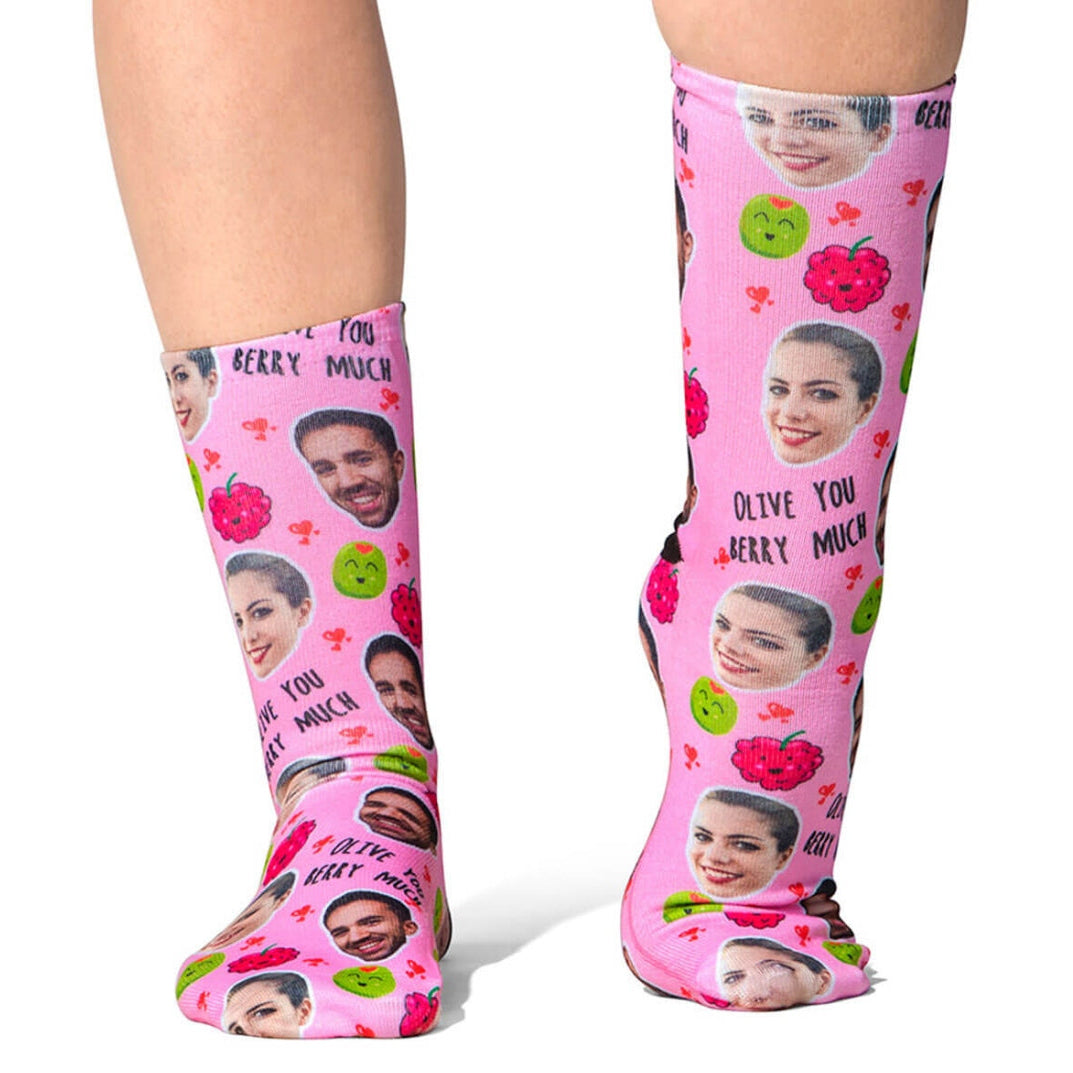 Olive You Berry Much Custom Socks