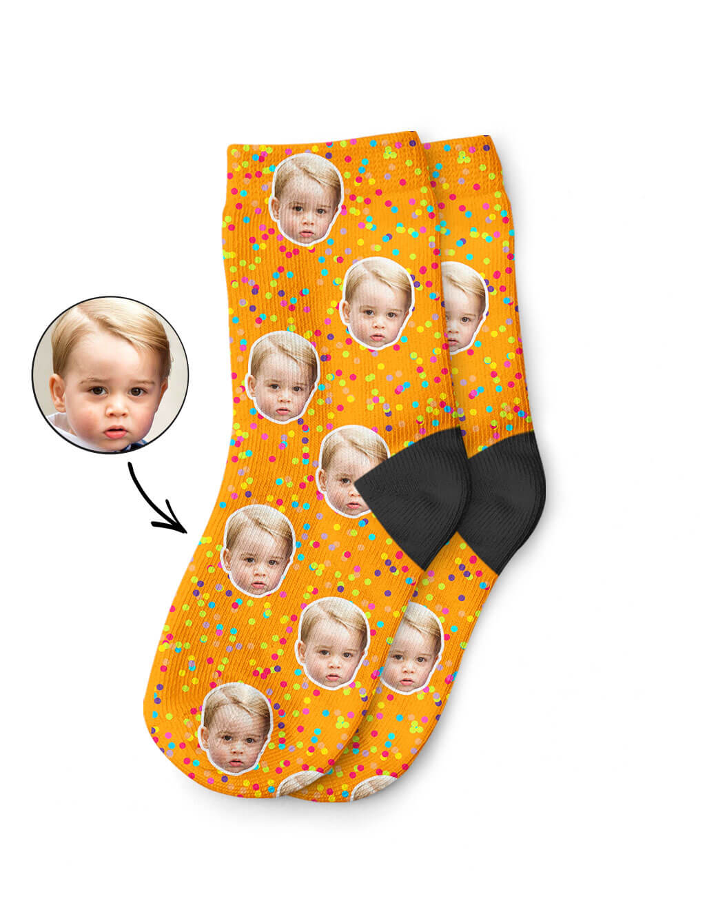 Your Photo On Colorful Kids Socks