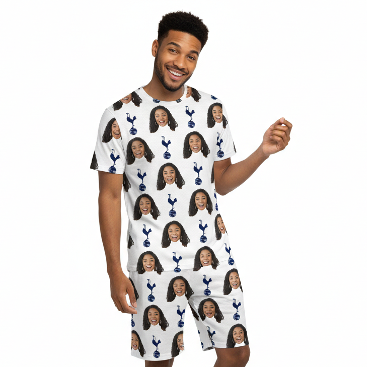 Custom Men's Pajamas - Spurs White Men's PJ Shorts Set