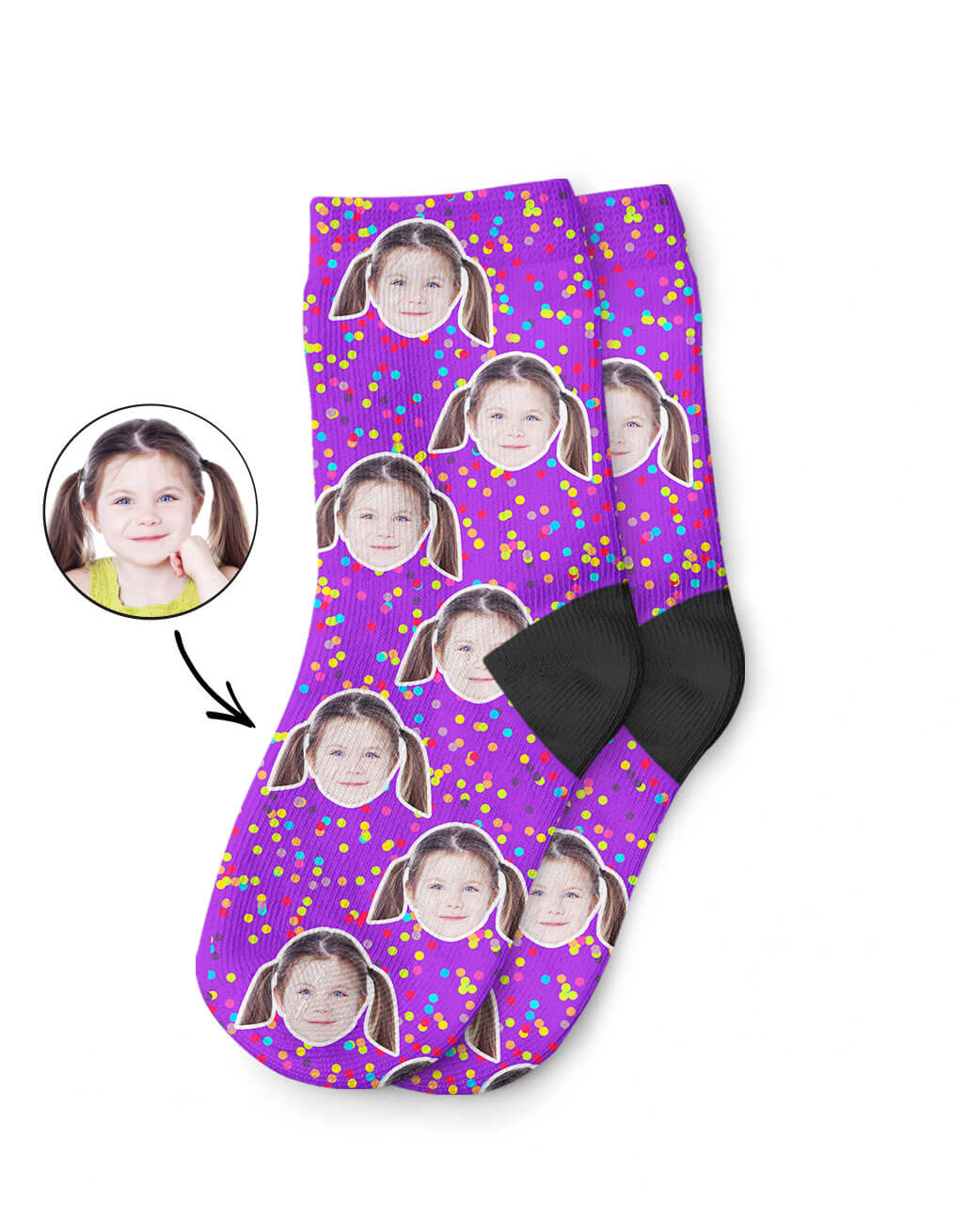 Put A Face On Colorful Kids Socks