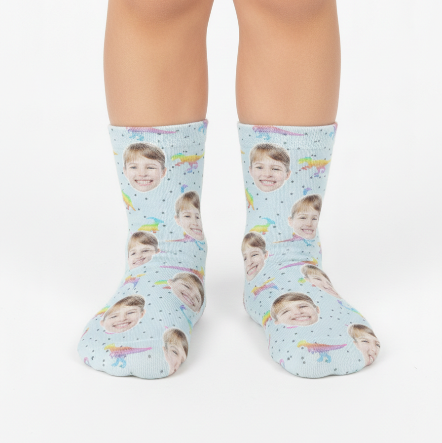 Rainbow Dinosaur Kids Socks