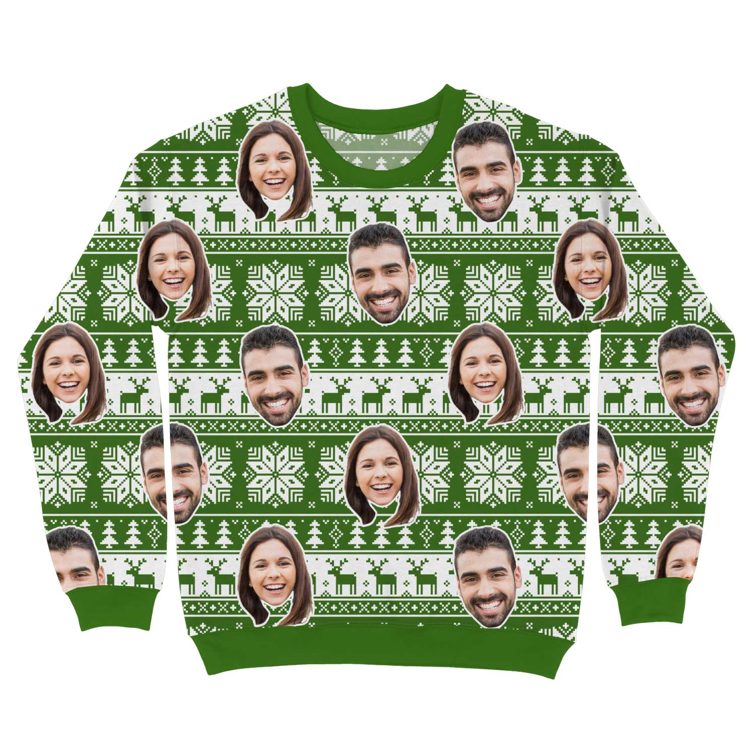 Your Face Nordic Green Personalized Christmas Jumper