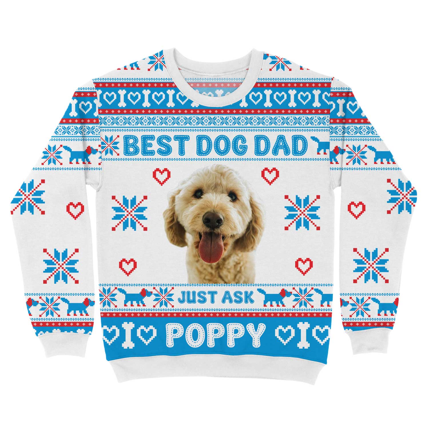 The Best Dog Dad Personalized Christmas Jumper