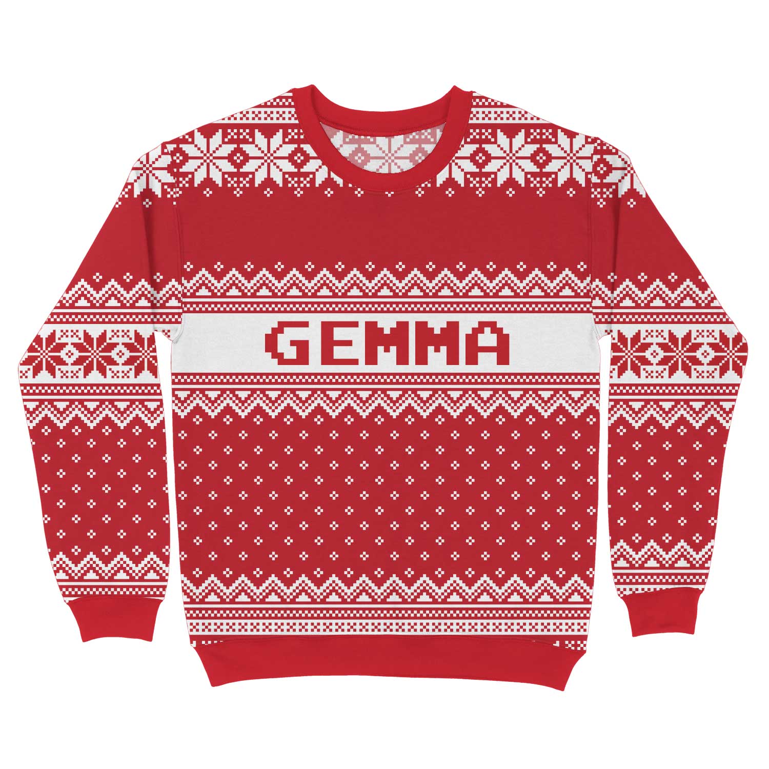 Your Name Red Personalized Christmas Jumper