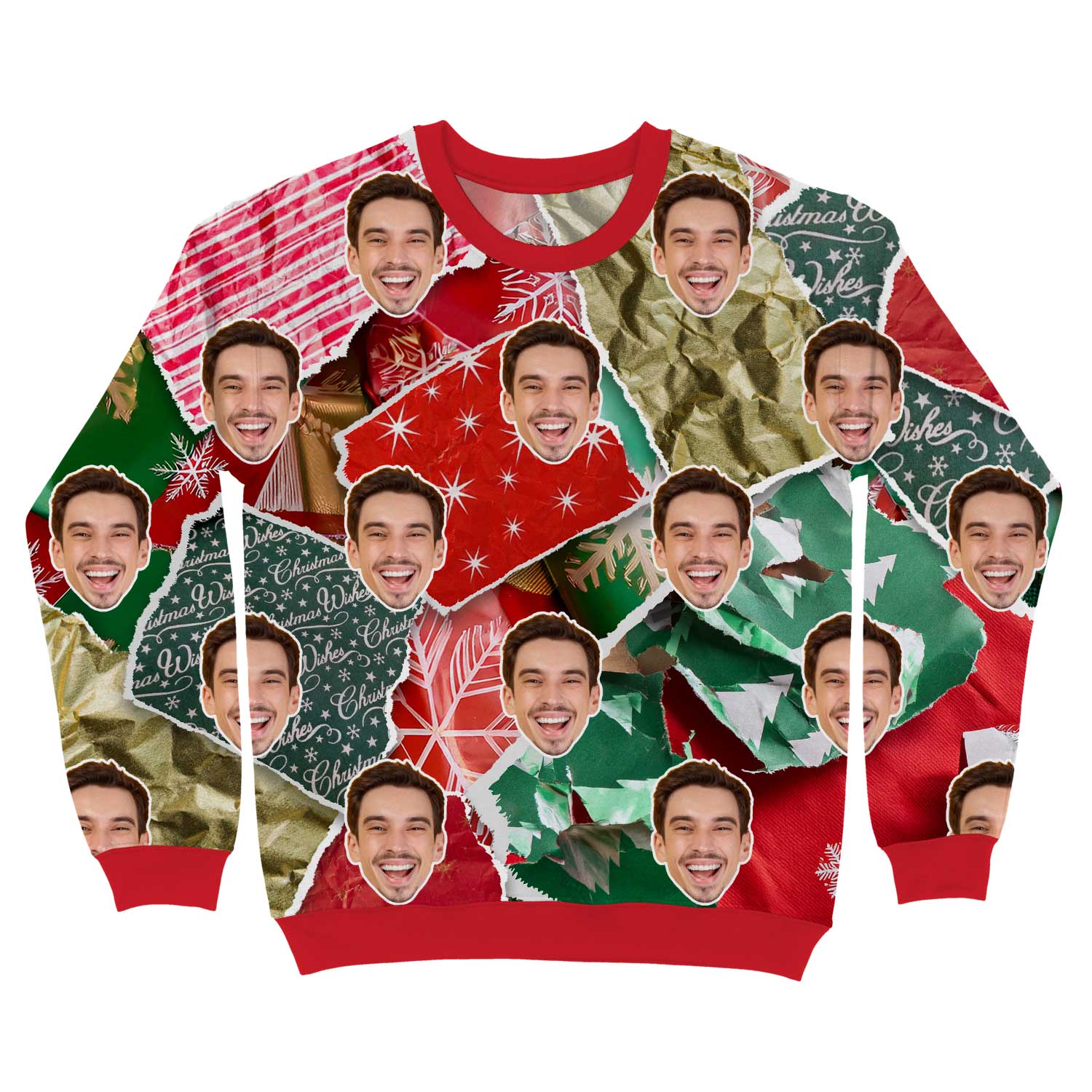 Ugly Scrappy Wrap Personalized Christmas Sweater