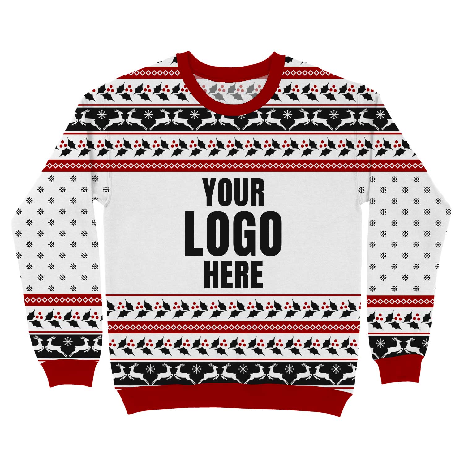 Your Logo Here Black Personalized Christmas Sweater