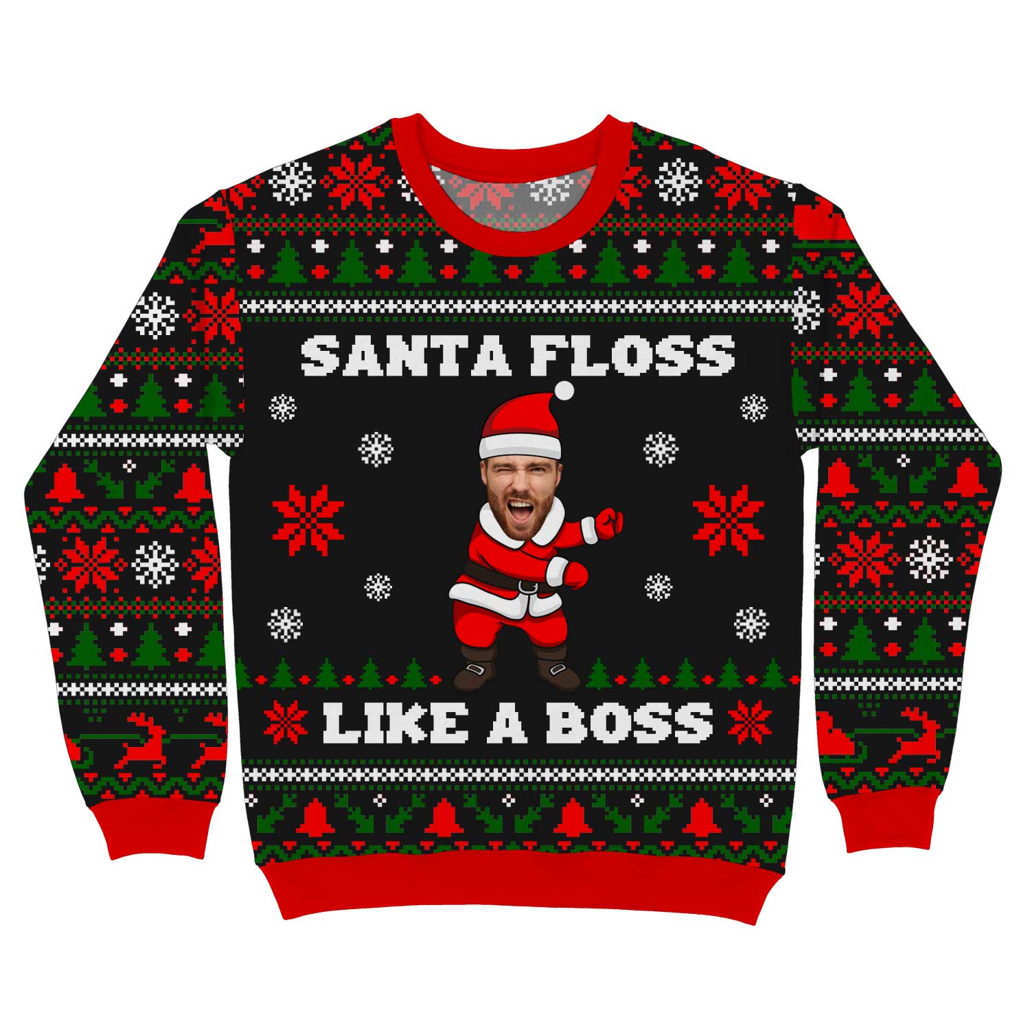 Santa Floss Like A Boss Personalized Christmas Sweater