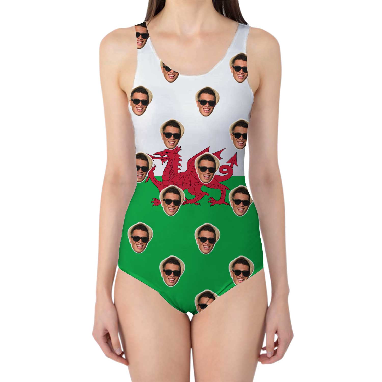 Wales Flag Custom Faces Swimsuit