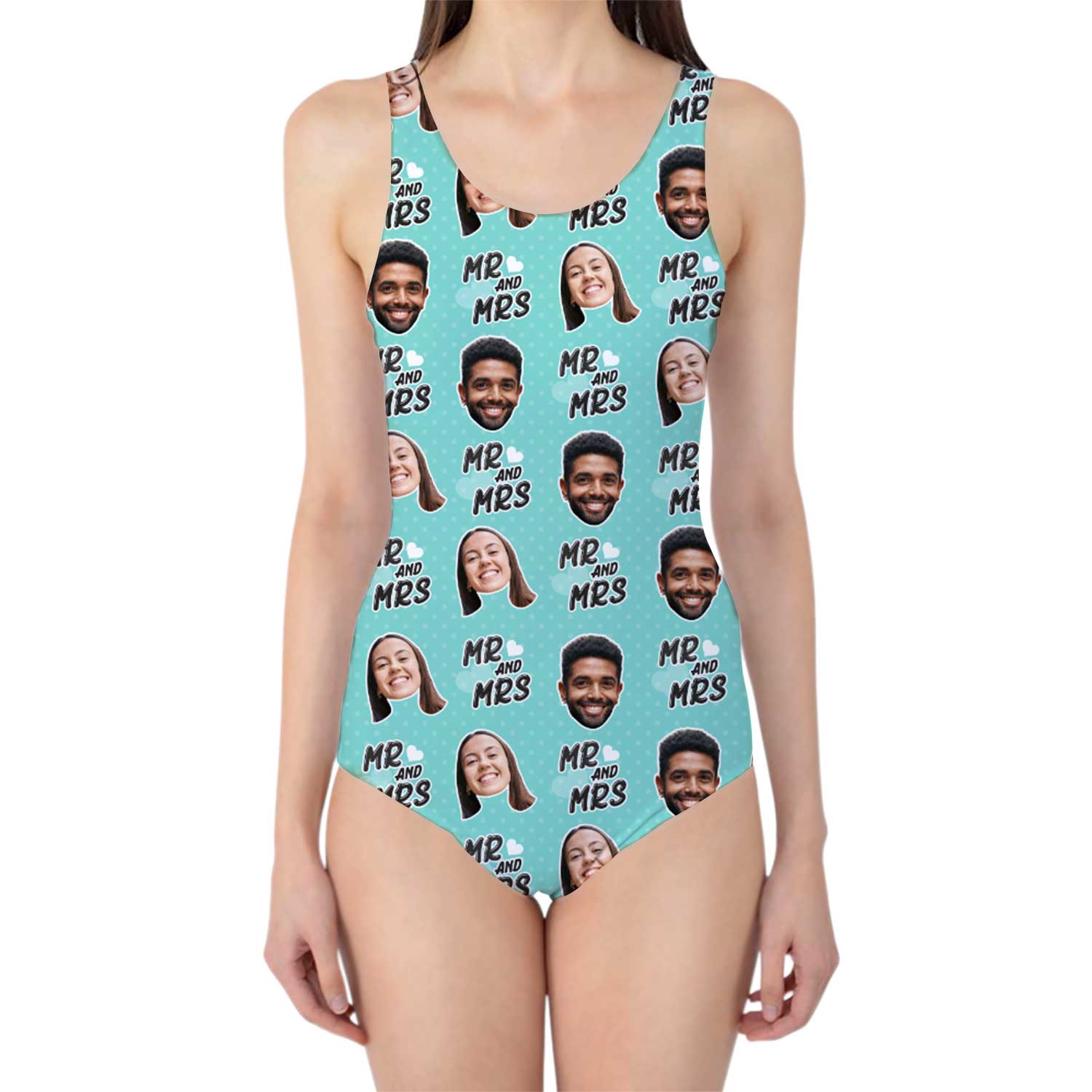 Mr & Mrs Swimsuit Custom With Faces