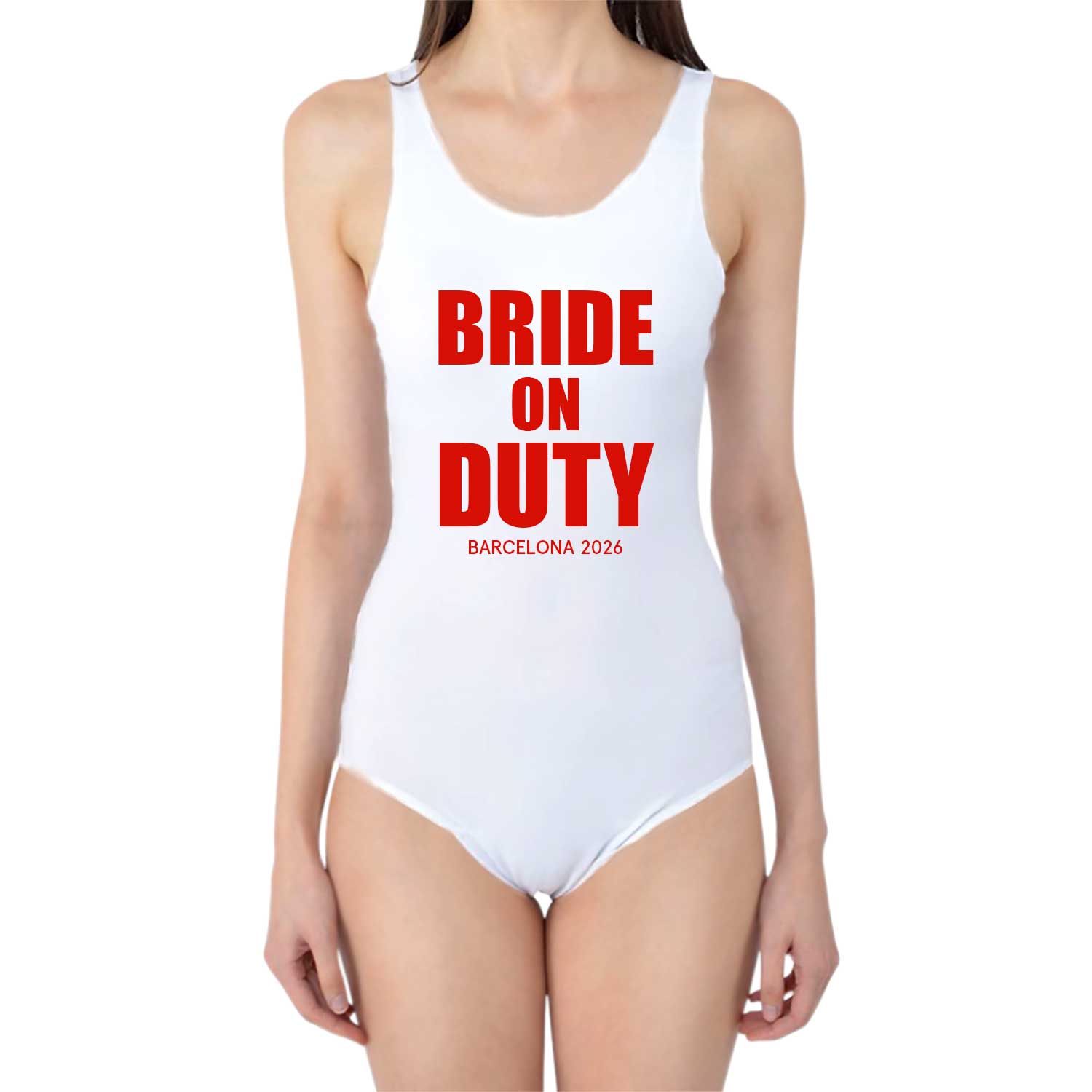 Bride on Duty Swimsuit Custom With Location
