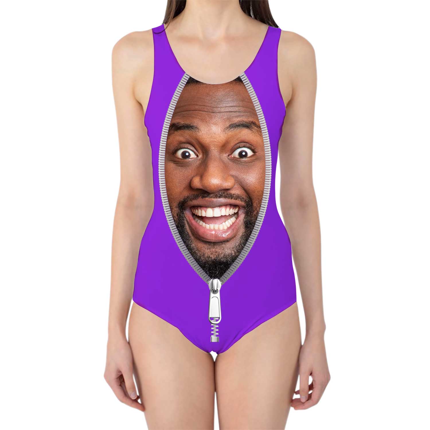 Zip Up Face Custom Swimsuit