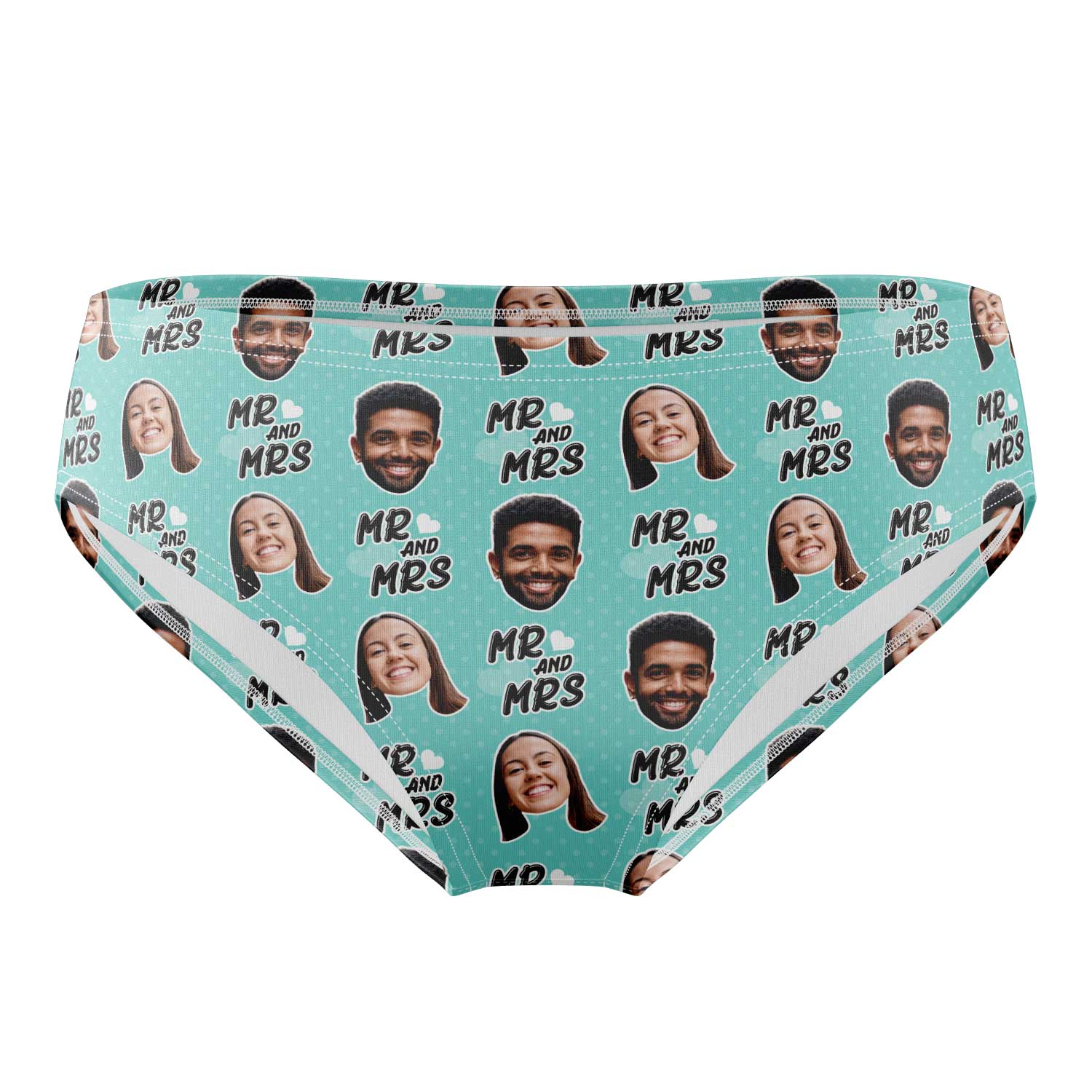 Mr & Mrs Face Pattern Swim Trunks Custom with Faces