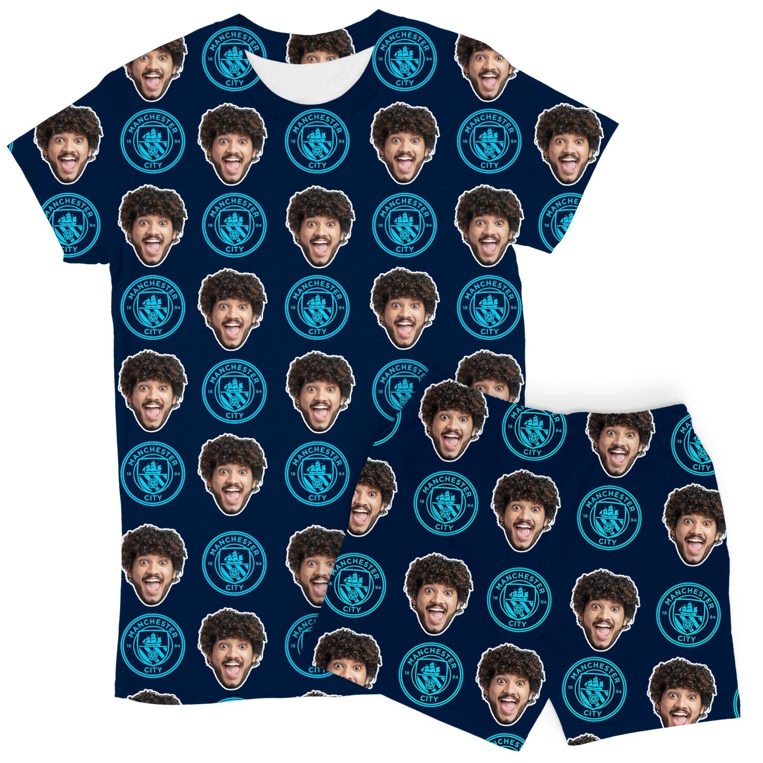 Navy Man City Women's Custom PJs - Shorts Set