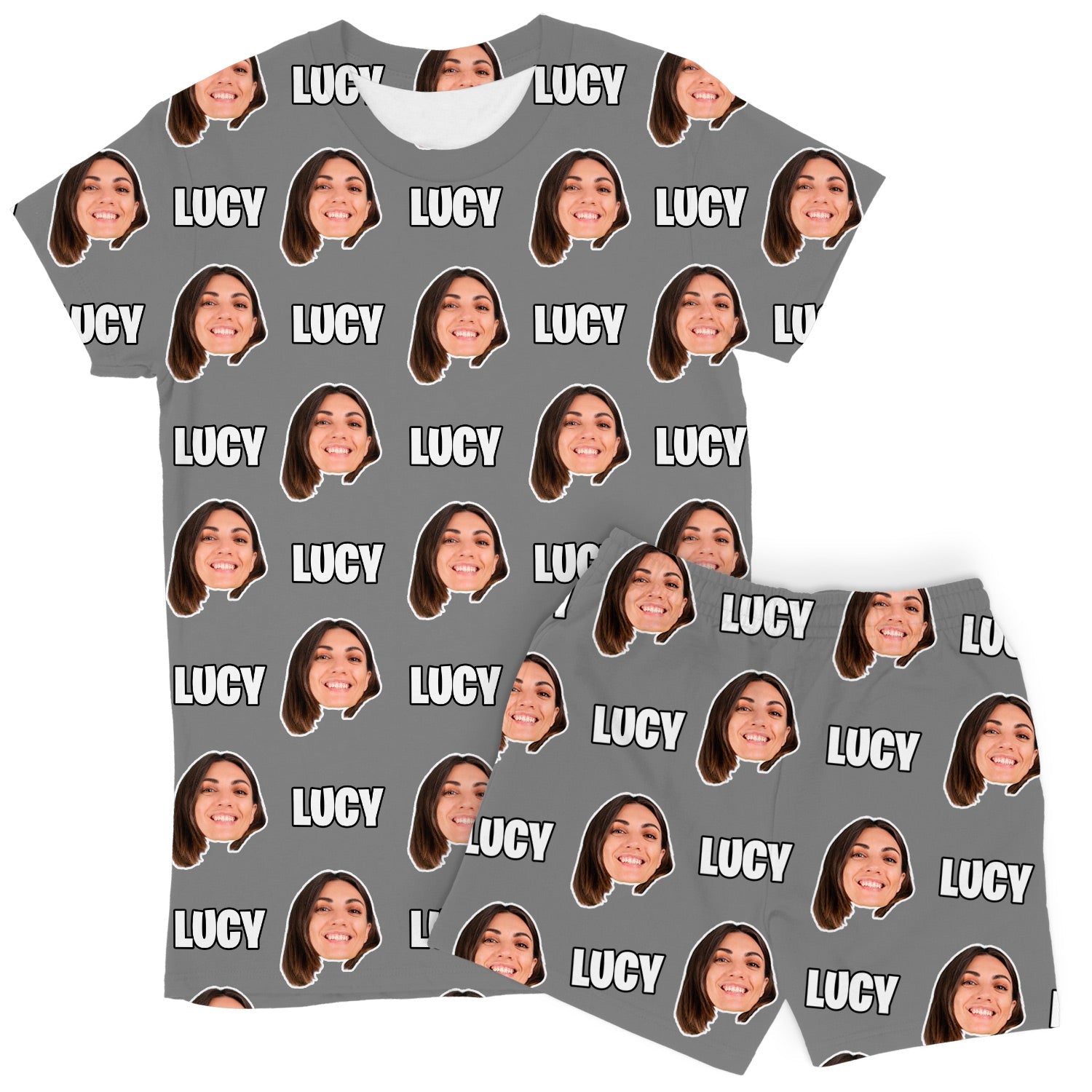 Women's Face & Name Custom PJs - Shorts Set