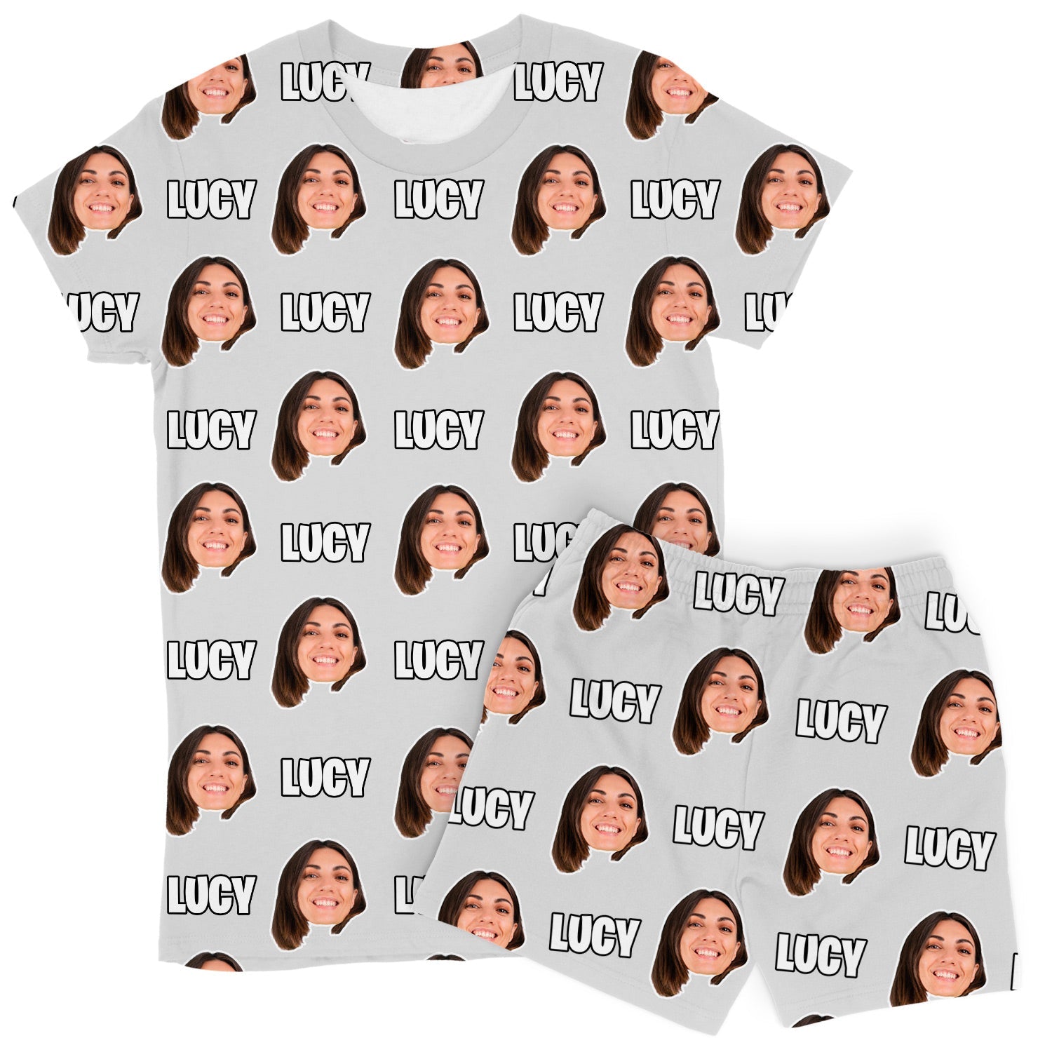 Women's Face & Name Custom PJs - Shorts Set