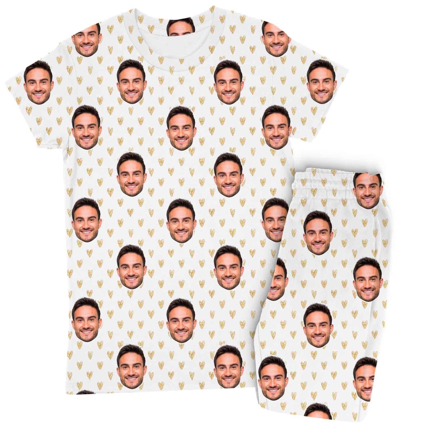 Women's Gold Hearts Custom Pajamas - Pants Set