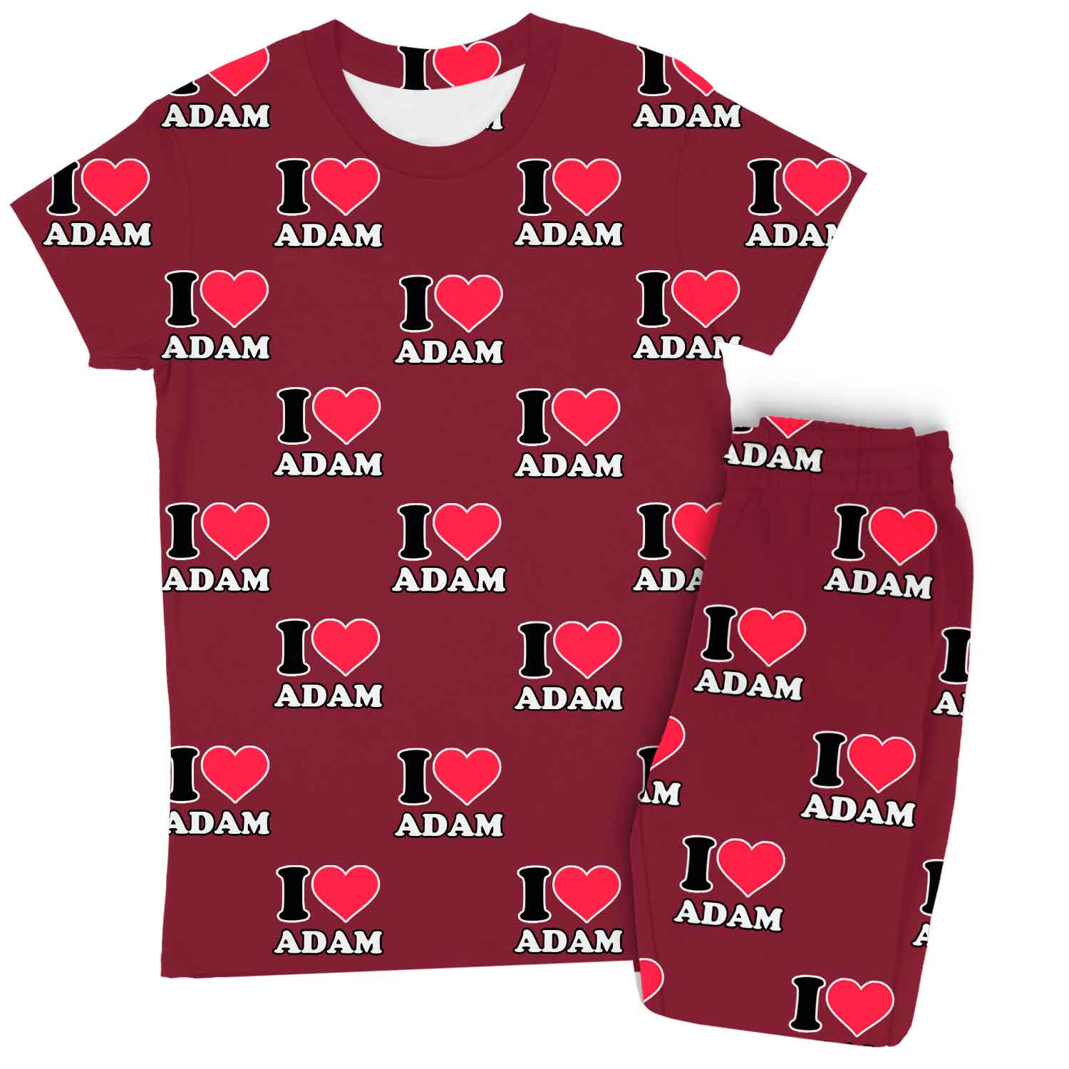 Women's I Heart Name Custom Pajamas - Pants Set