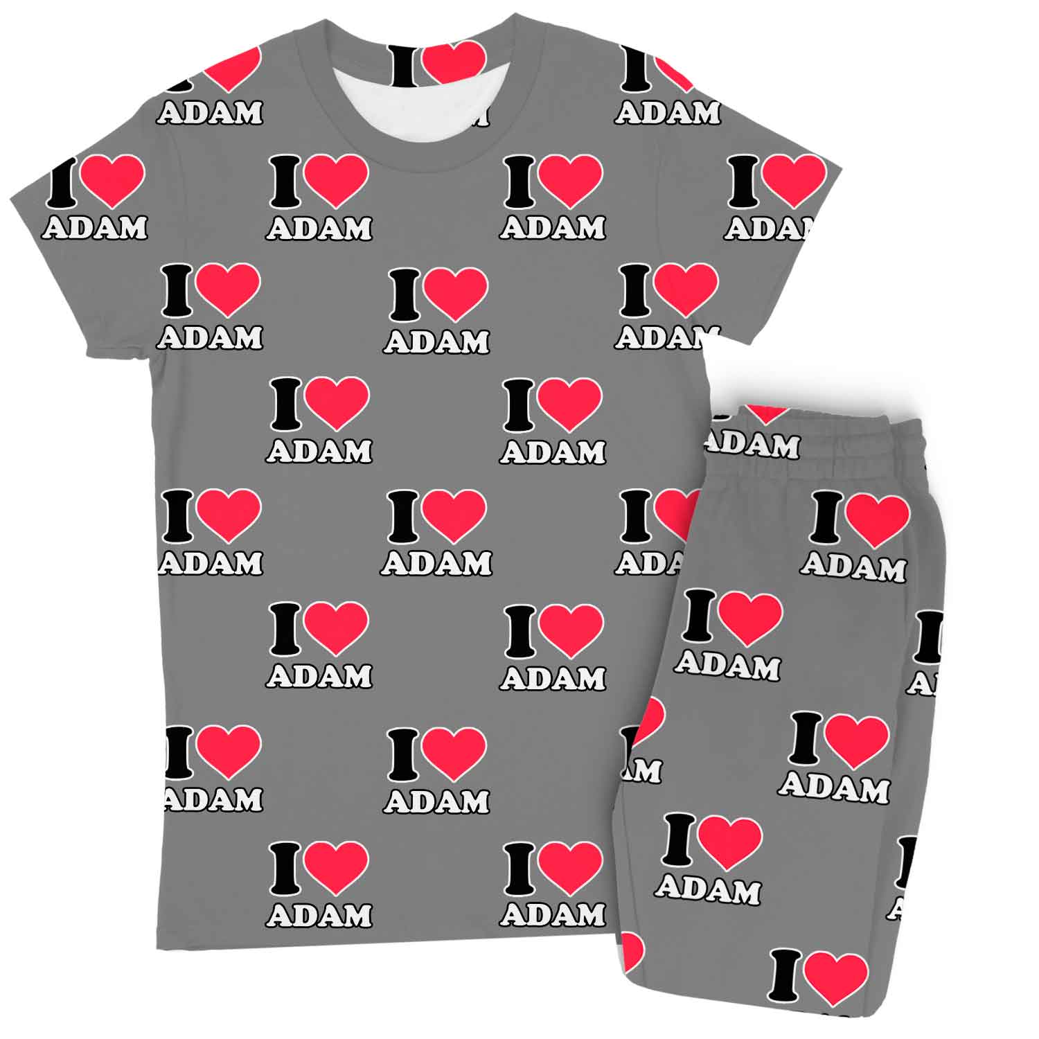 Women's I Heart Name Custom Pajamas - Pants Set