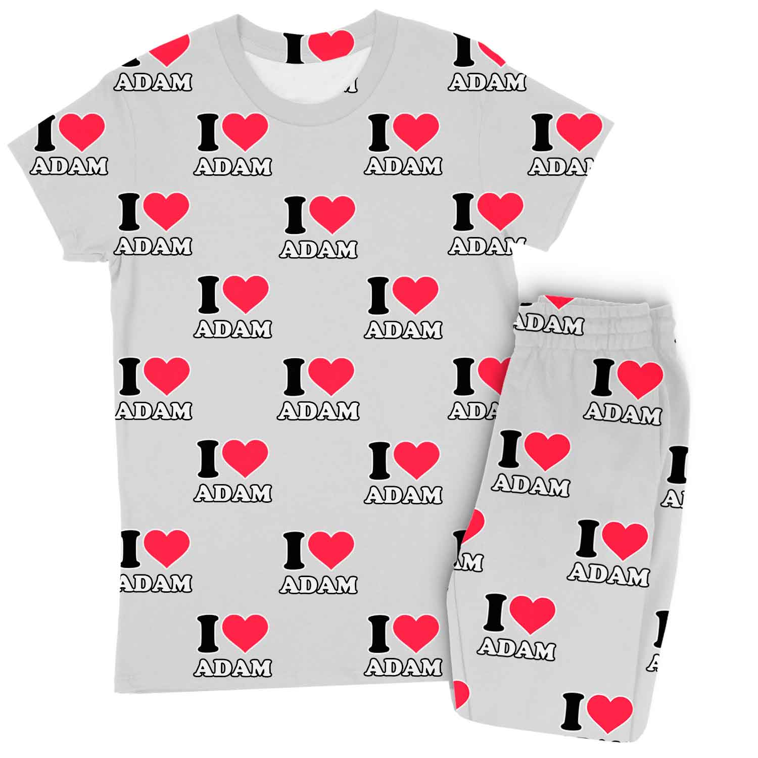 Women's I Heart Name Custom Pajamas - Pants Set