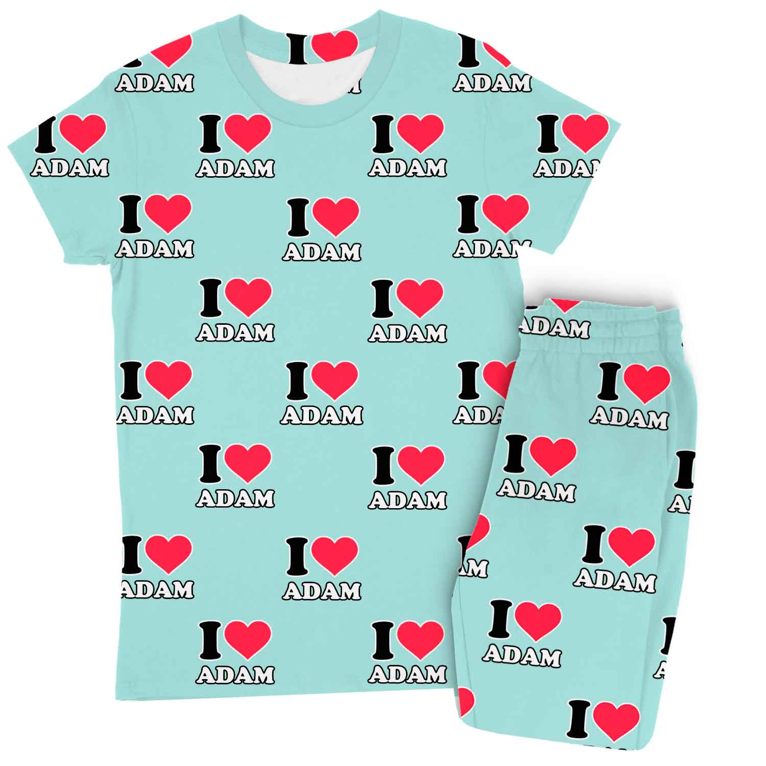 Women's I Heart Name Custom Pajamas - Pants Set