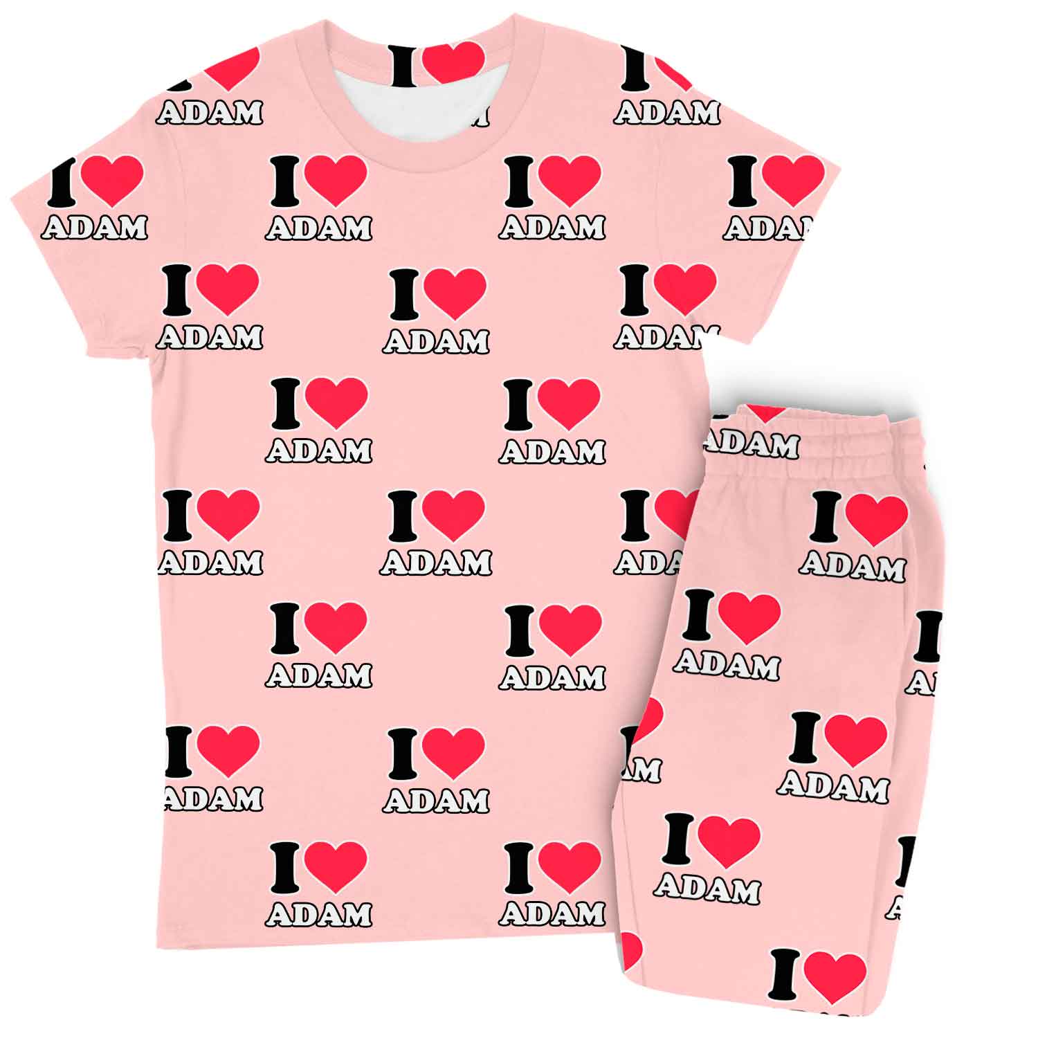 Women's I Heart Name Custom Pajamas - Pants Set