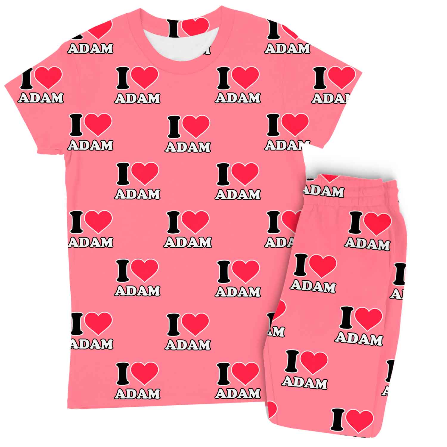 Women's I Heart Name Custom Pajamas - Pants Set