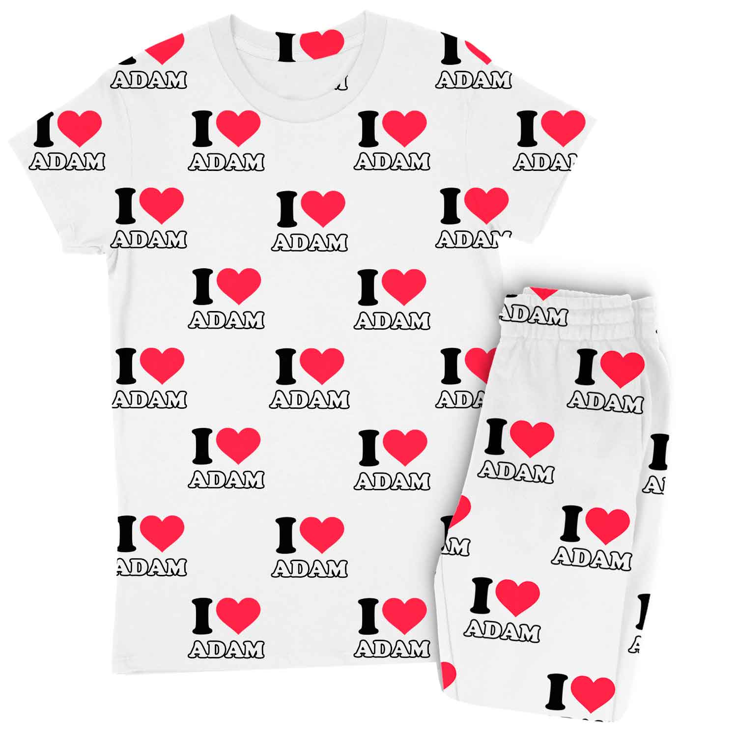 Women's I Heart Name Custom Pajamas - Pants Set