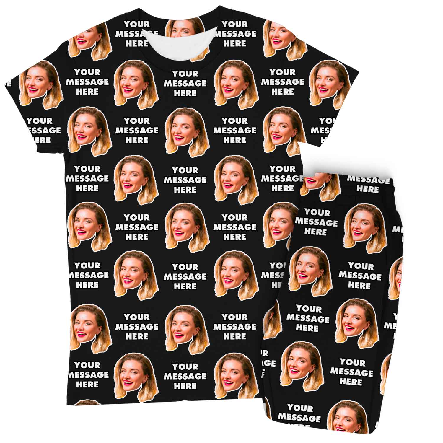 Women's Face & Message Custom Pajamas - Pants Set