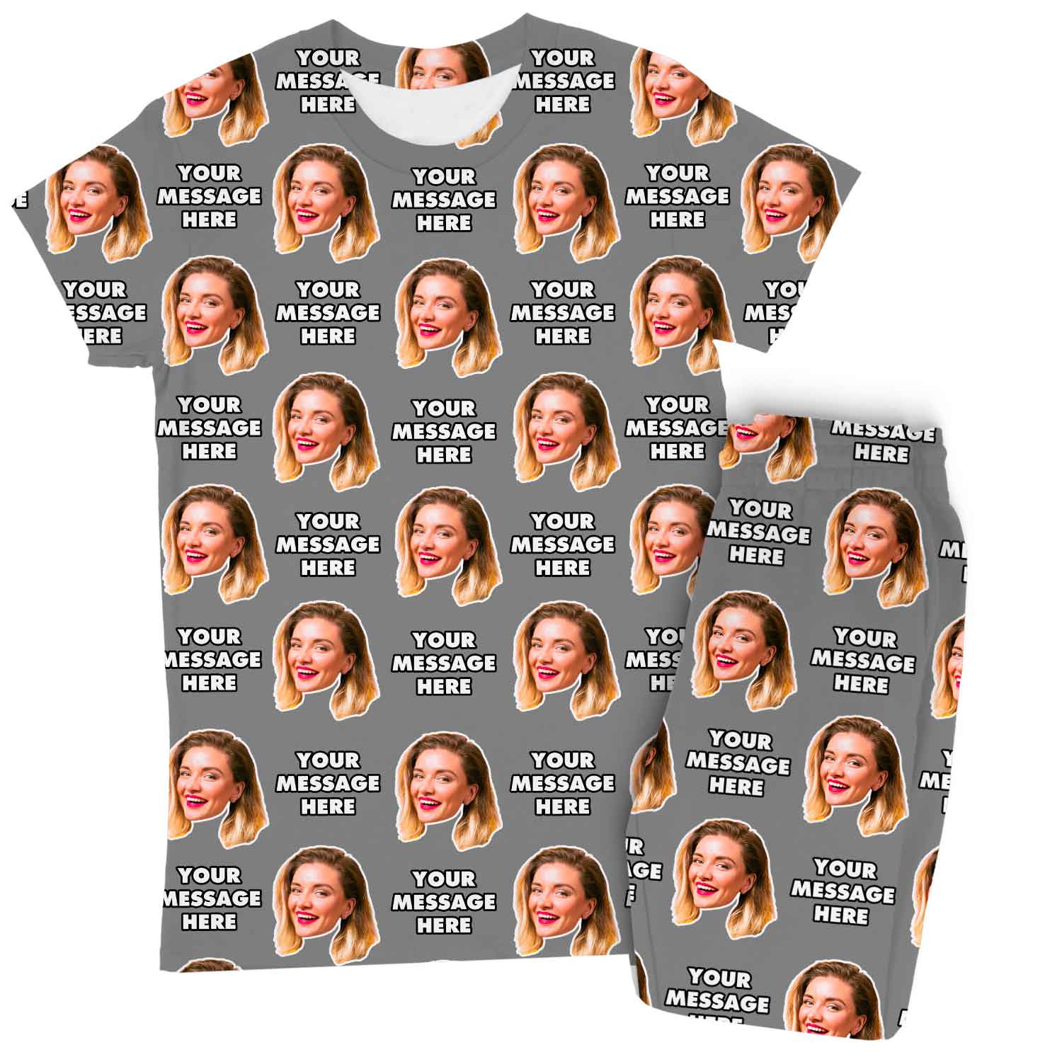 Women's Face & Message Custom Pajamas - Pants Set