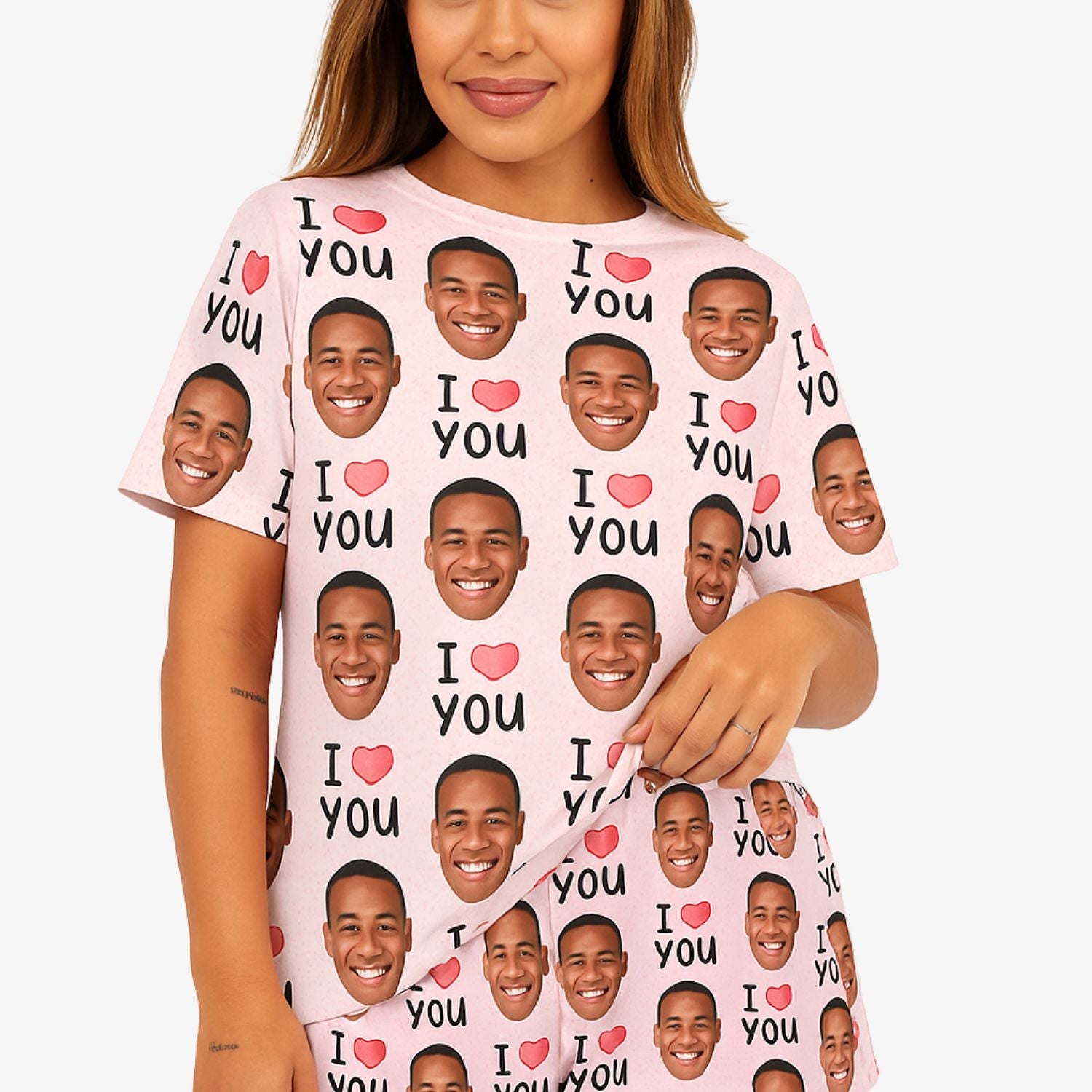 Women's I Heart You Custom PJs - Shorts Set