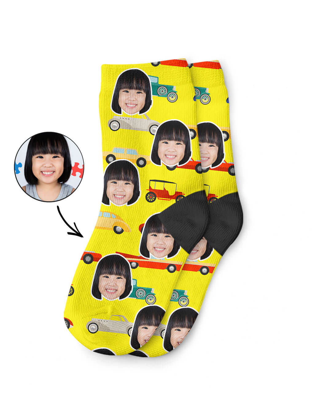 Car Face Kids Socks