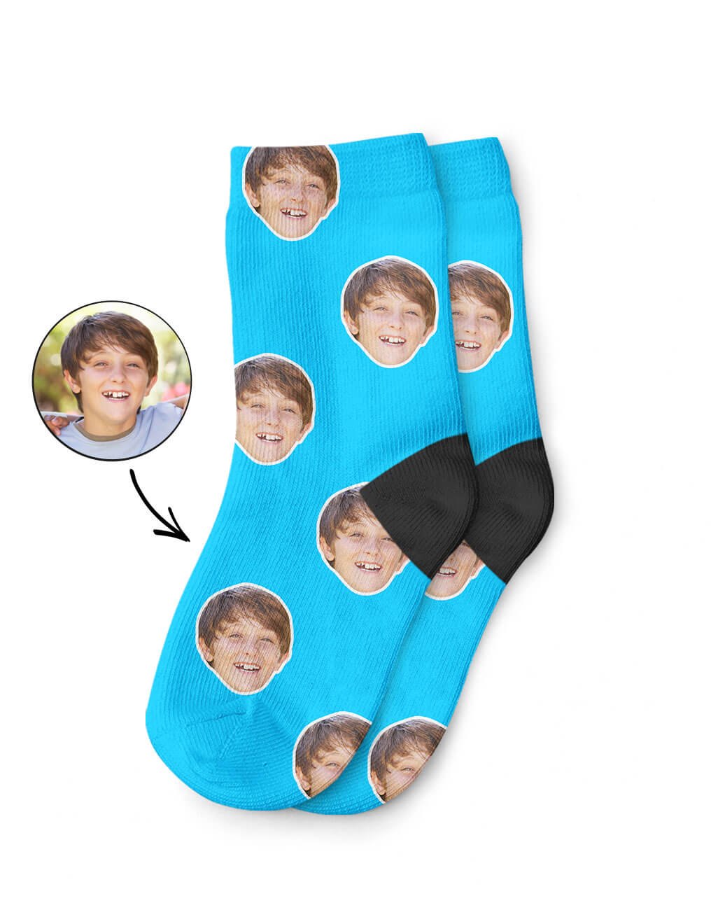 Your Kids Face Printed On Socks