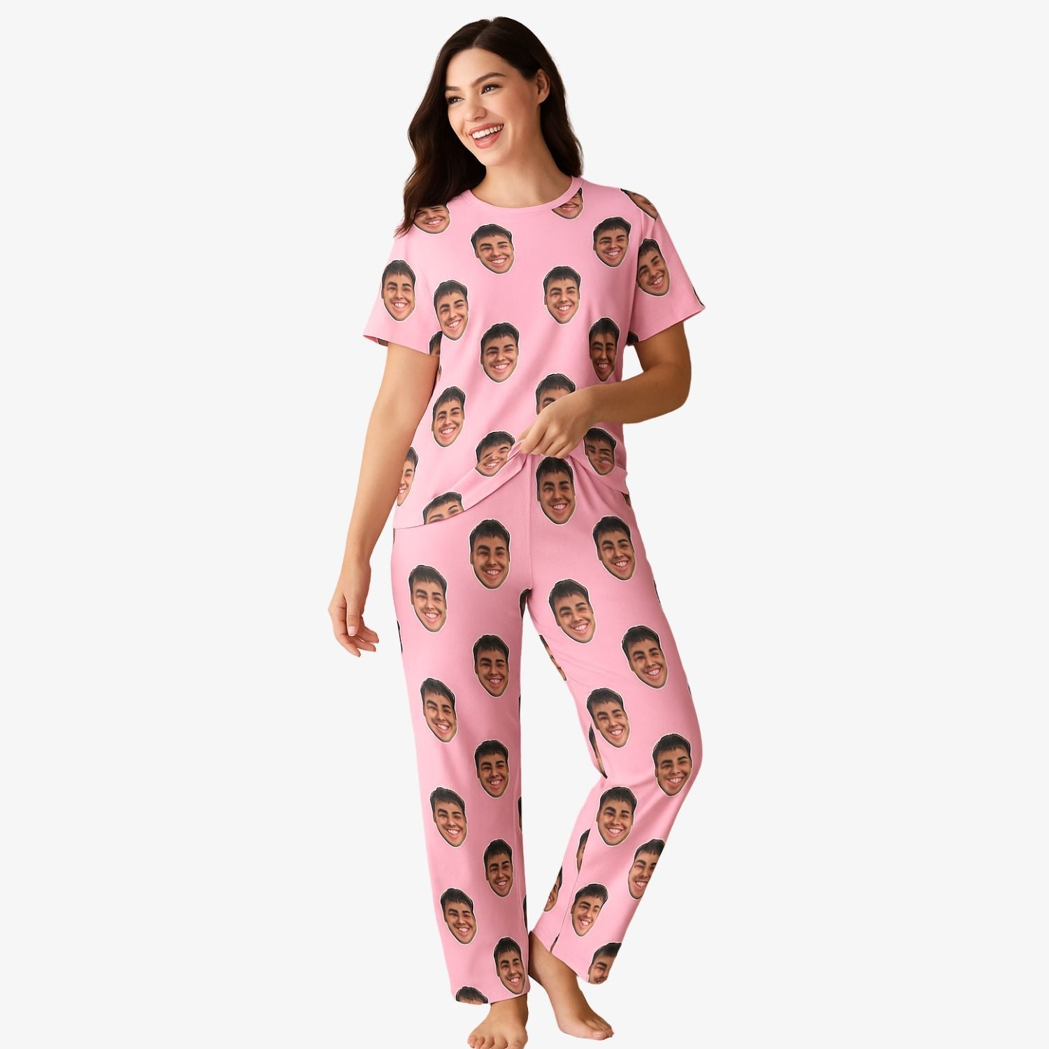 womens cute custom pjs in baby pink