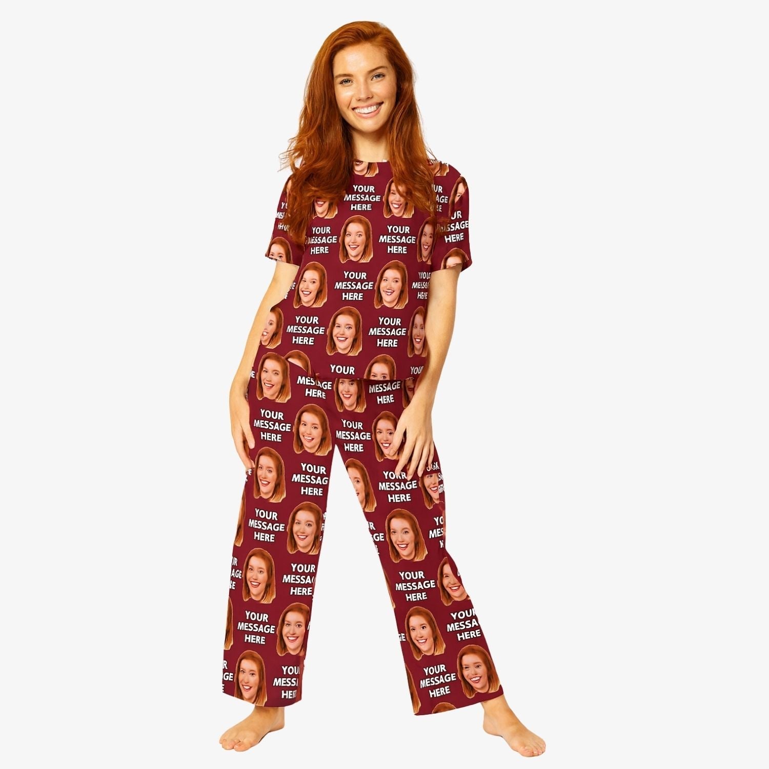 Women's Face & Message Custom Pajamas Pants Set