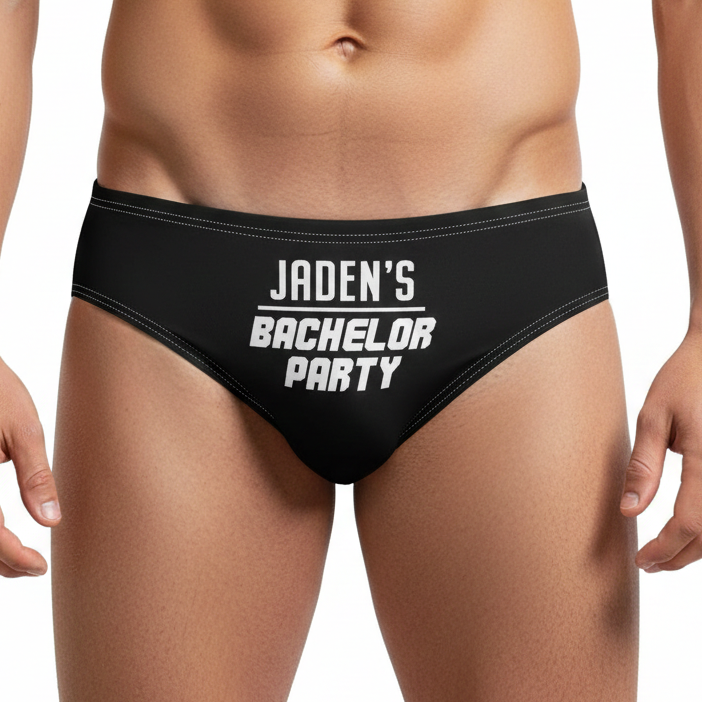 *Your Name's* Bachelor Party Custom Swim Trunks