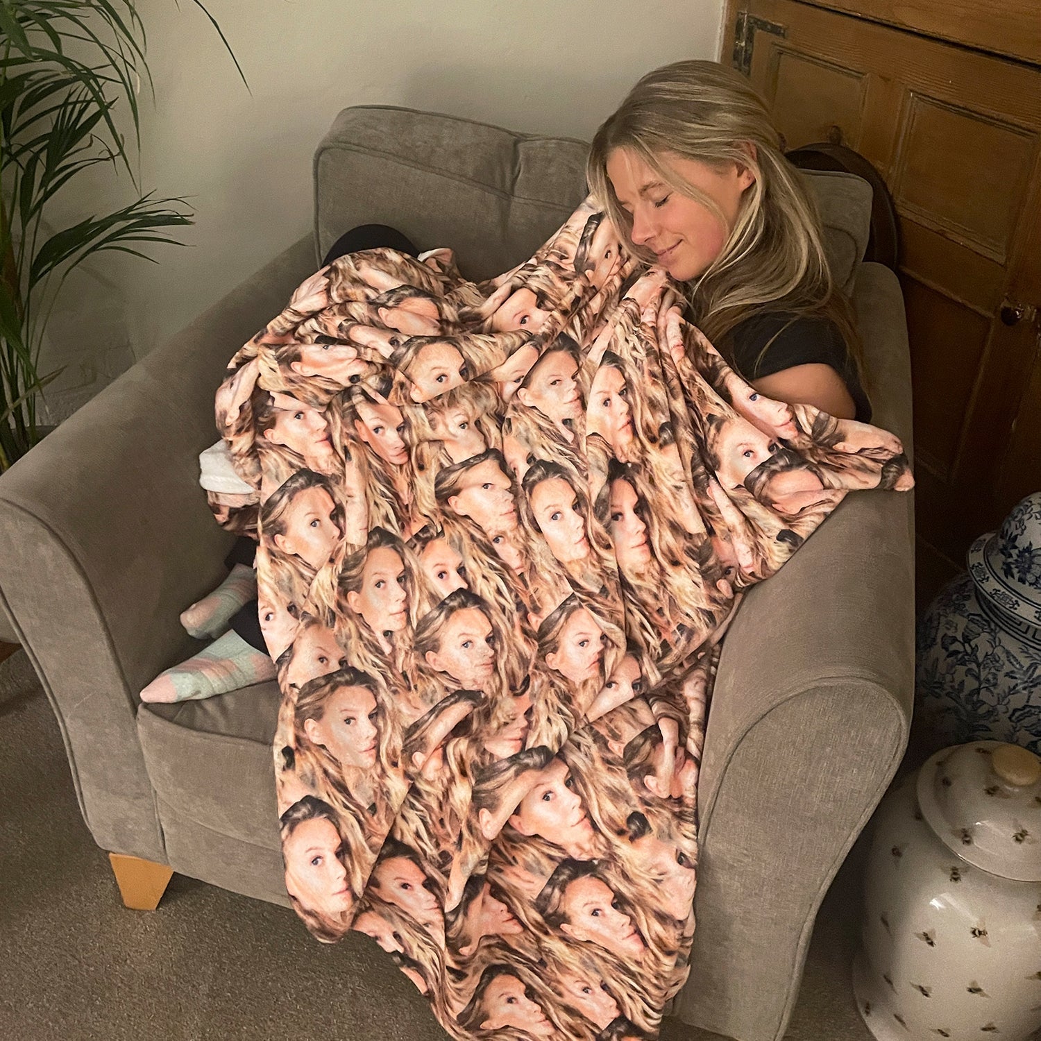 face mash personalized blanket