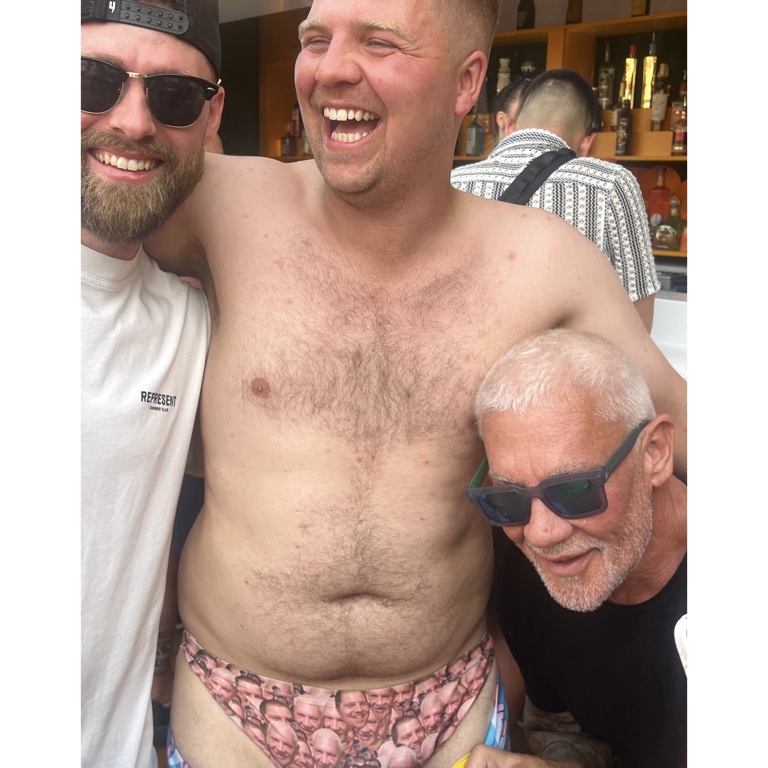 Bachelor Face Mash Custom Swim Trunks