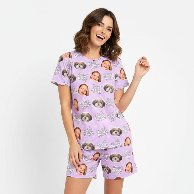 Women's Dog Mom Custom PJs - Shorts Set