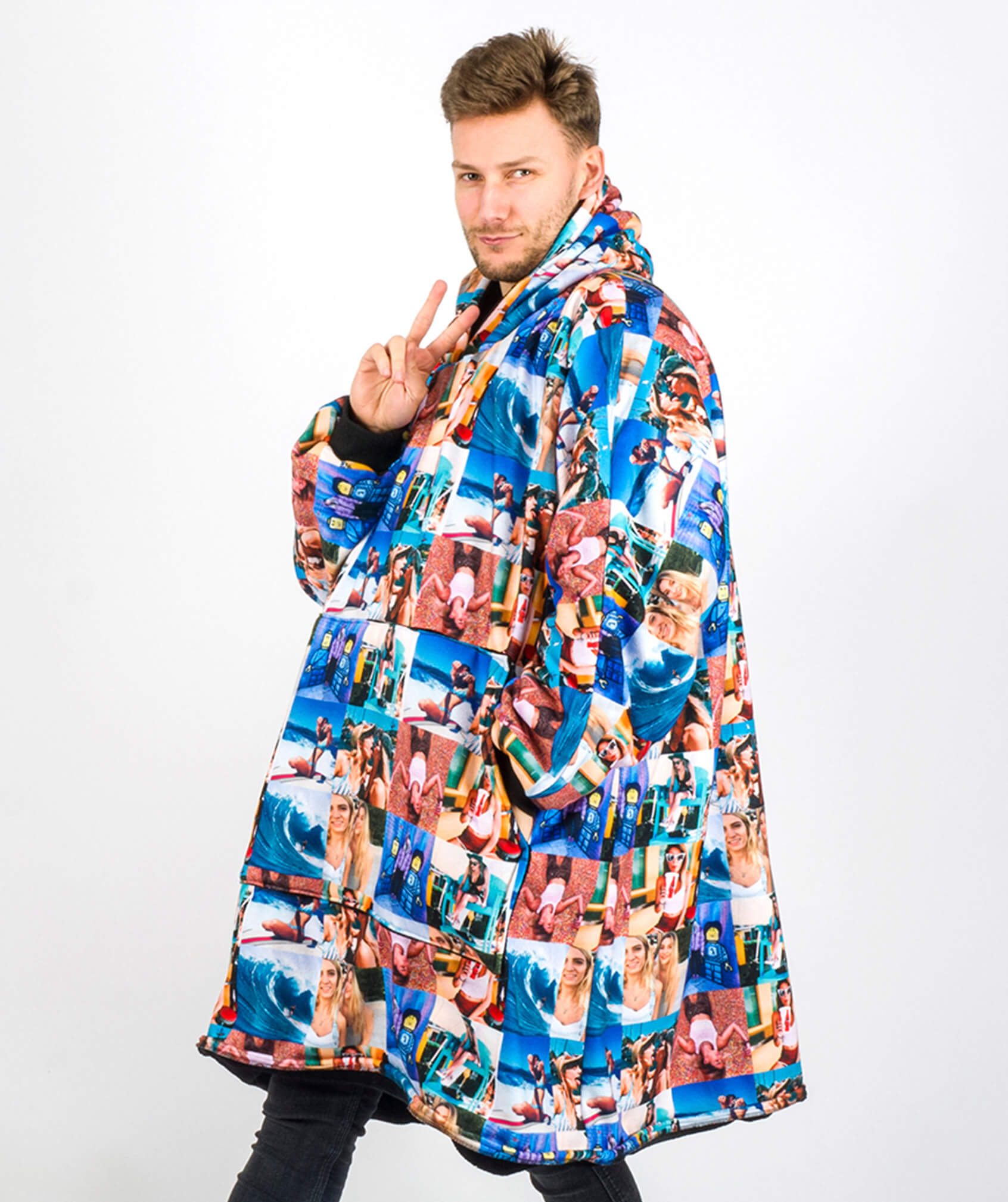 Photo Collage Blanket Hoodie