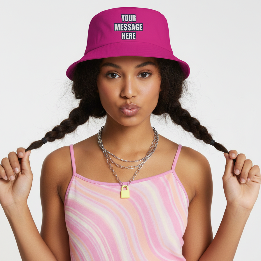 Your Message Custom Bucket Hat