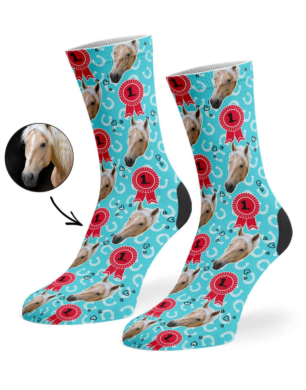 Horse Rosette Custom Socks