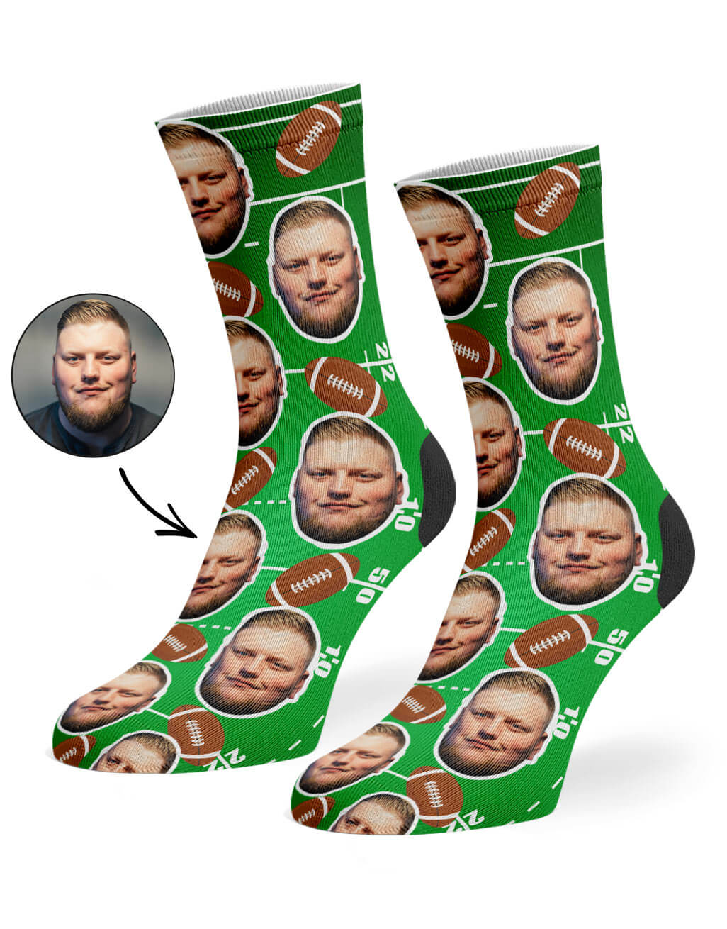 American Football Face Custom Socks