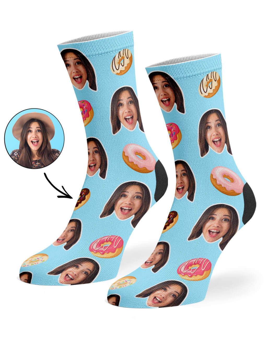Donut Face Custom Socks