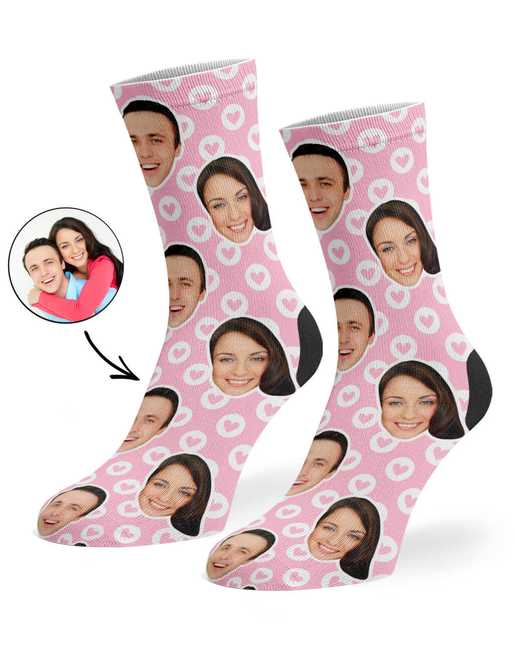 Circle Hearts Custom Socks