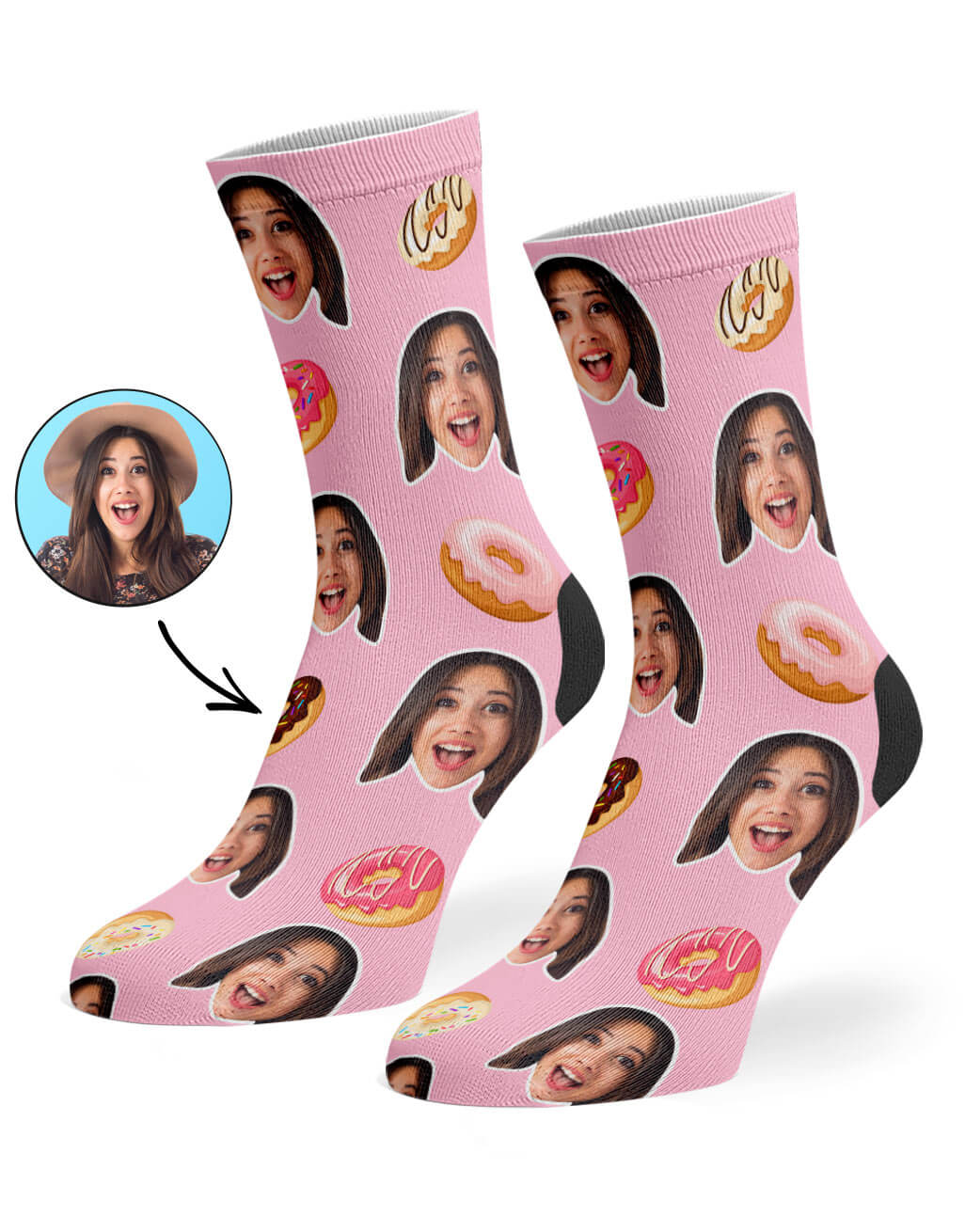 Donut Face Custom Socks